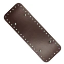 Rectangular brown genuine leather bases with feet for bags - 28cm x 10cm - MA136 Mas