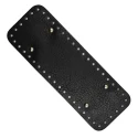Fondi rettangolari in eco pelle colore nero con piedini per borsa - 28cm x 10cm - MA136 Mas