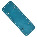 Rectangular teal genuine leather bases with feet for bags - 28cm x 10cm - MA136 Mas