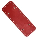 Fondi rettangolari in eco pelle colore rosso con piedini per borsa - 28cm x 10cm - MA136 Mas