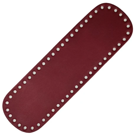 Fondi ovali in eco pelle bordeaux per borsa - 31cm x 10cm - MA123 Mas