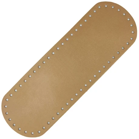 Oval faux leather bag bottom 31cm x 10cm with holes