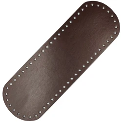 Oval faux leather bag bottom 31cm x 10cm with holes 2