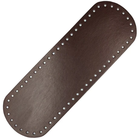 Oval faux leather bag bottom 31cm x 10cm with holes
