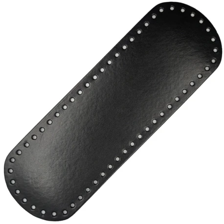 Oval faux leather bag bottom 31cm x 10cm with holes