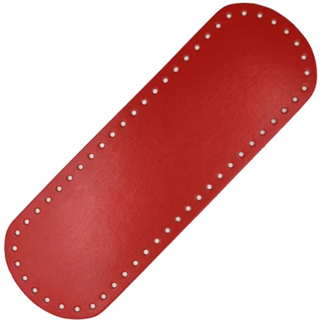 Oval faux leather bag bottom 31cm x 10cm with holes