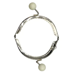 Chiusura per borsellino clic clac ball in metallo con palline colorate bianco 2