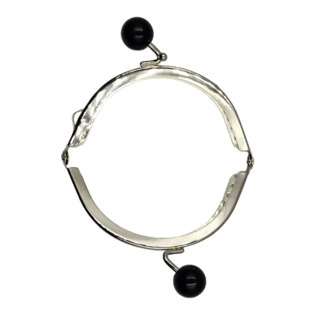 Metal click clac ball purse clasp with black coloured balls