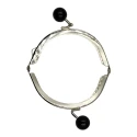 Metal click clac ball purse clasp with black coloured balls