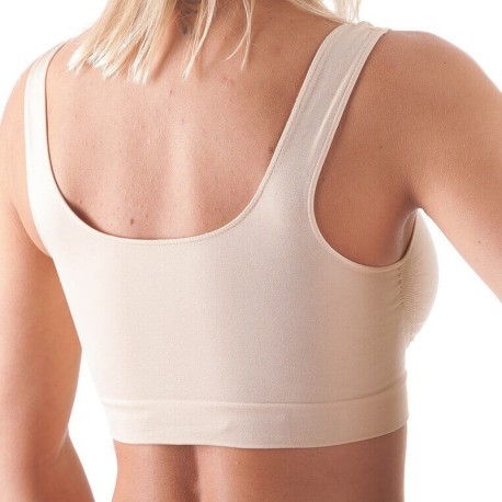 Top reggiseno modellante Push Up in microfibra liscia colore nudo - Bellissima Intimo