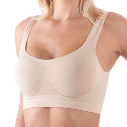 Top reggiseno modellante Push Up in microfibra liscia colore nudo - Bellissima Intimo