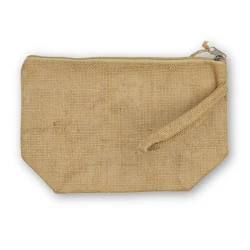 Pochette in Juta multiuso con chiusura lampo e soffietto disponibile in due misure, grande e piccola