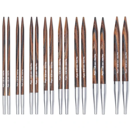 Set ferri maglia circolari in legno con punte da 3,50 a 8,00 e filo intercambiabili - 223802 Prym