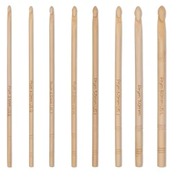 Set of 8 eco-friendly natural bamboo crochet hooks - 197610 Prym 2