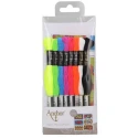 Anchor Neon fluorescent embroidery thread set of 8 skeins for modern cross-stitch