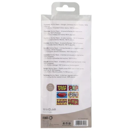 Anchor Neon fluorescent embroidery thread set of 8 skeins for modern cross-stitch