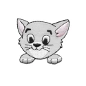 Cute kitten embroidered patch application