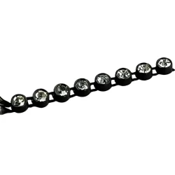 Strass crystal chain border set in black plastic core - K481Benox
