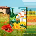 Tuscan hills landscape half-stitch kit - complete set with needle and threads - 3383K Collection D'Art!