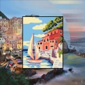 Kit Mezzopunto paesaggio isola mediterranea - set completo di ago e fili - 3382K Collection D'Art
