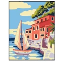Kit Mezzopunto paesaggio isola mediterranea - set completo di ago e fili - 3382K Collection D'Art