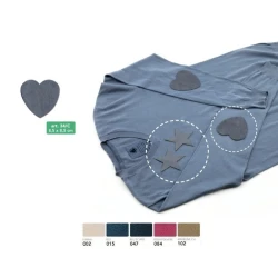 Heart suede heat-adhesive patches in washable Alcantara 2