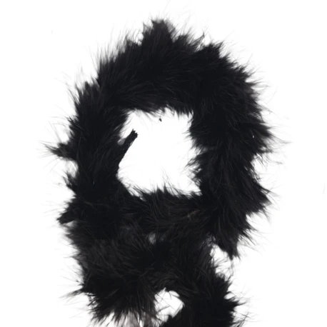 Marabou boa with medium-length black feathers, 100% natural, high quality - Mas