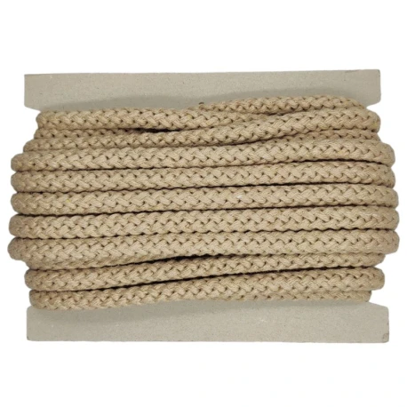 Braided cotton cord Ø 12 mm for making handles and shoulder straps for bags - colour beige rope