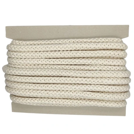 Cordone intrecciato in Cotone Ø 12mm per realizzare manici e tracolle per borse - colore panna ecrù