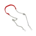 120cm silver chain bag strap with faux leather shoulder pad