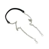 120cm silver chain bag strap with faux leather shoulder pad