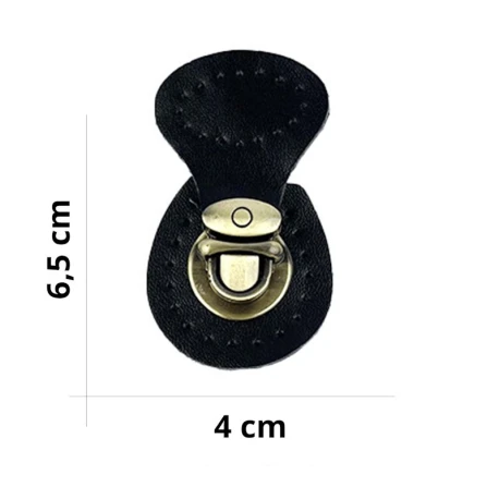 Chiusura a cartella in ecopelle tonda già pronta da cucire in colore nero