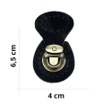 Ready-to-sew round faux leather folder closure in black