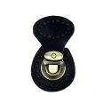 Ready-to-sew round faux leather folder closure in black