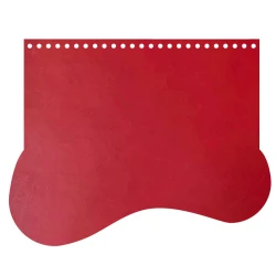 Patella burgundy red faux leather wave-shaped bag 23 x 18 cm