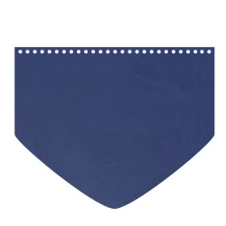 Patella bag shape with triangular tip in blue faux leather 22 x 18 cm