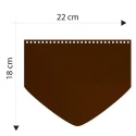 Patella bag shape with triangular tip in brown faux leather 22 x 18 cm