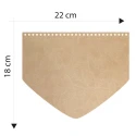 Patella bag shape with triangular tip in light beige faux leather 22 x 18 cm