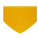 Patella bag shape with triangular tip in mustard yellow faux leather 22 x 18 cm
