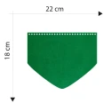 Patella bag shape with triangular tip in green faux leather 22 x 18 cm