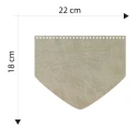 Patella borsa forma con punta triangolare in ecopelle beige sabbia  22 x 18 cm