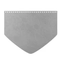 Patella bag shape with triangular tip in light grey faux leather 22 x 18 cm
