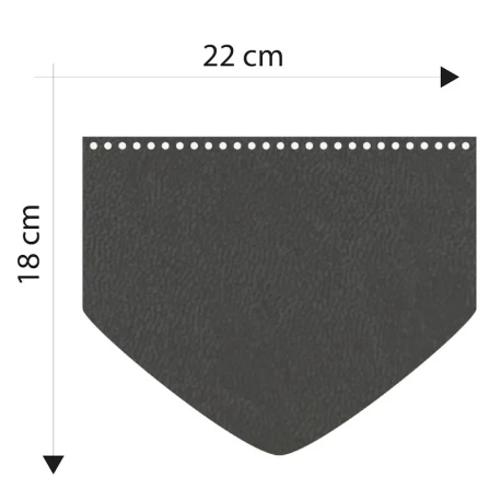 Patella bag shape with triangular tip medium grey faux leather 22 x 18 cm