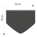 Patella bag shape with triangular tip medium grey faux leather 22 x 18 cm