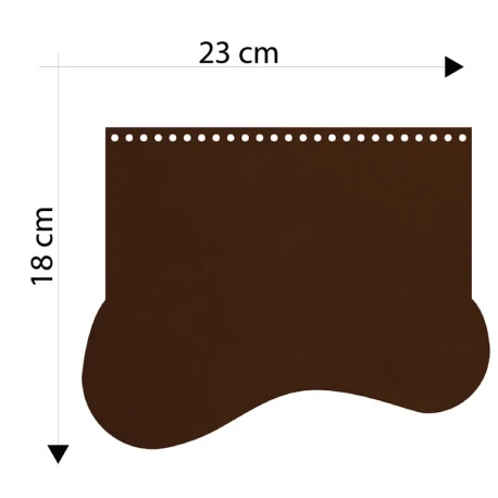 Patella wave-shaped brown faux leather bag 23 x 18 cm