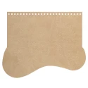 Patella borsa forma ad onda in ecopelle beige chiaro 23 x 18 cm