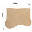 Patella wave-shaped bag in light beige faux leather 23 x 18 cm