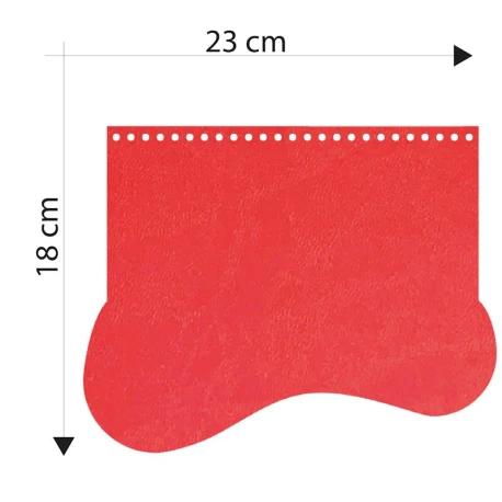 Patella wave-shaped bag in red faux leather 23 x 18 cm