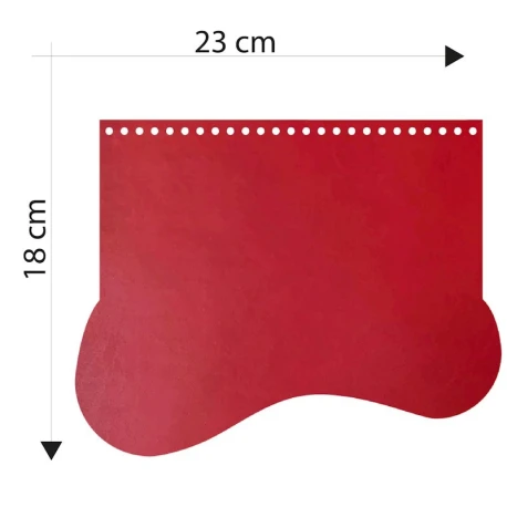 Patella borsa forma ad onda in ecopelle rosso bordeaux 23 x 18 cm