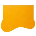 Patella borsa forma ad onda in ecopelle giallo senape 23 x 18 cm